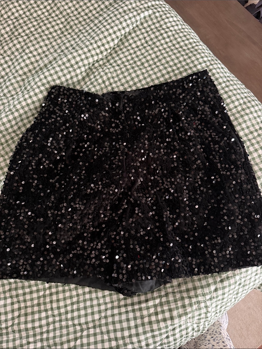 Sequin black shorts